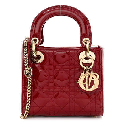 Christian Dior Patent Cannage Mini Lady Dior Red 1 of 10