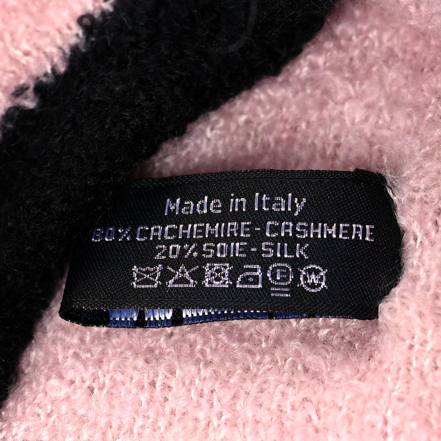 Cashmere Silk CC Beanie Hat Pink Black