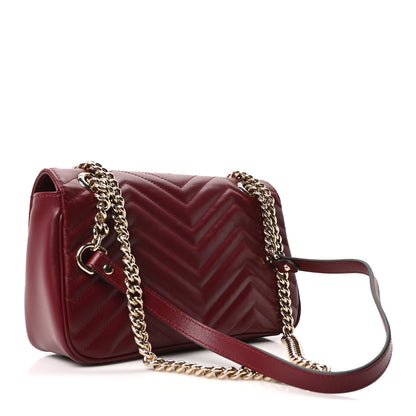 Gucci Calfskin Matelasse Small GG Marmont Shoulder Bag Ancora Red 3 of 10
