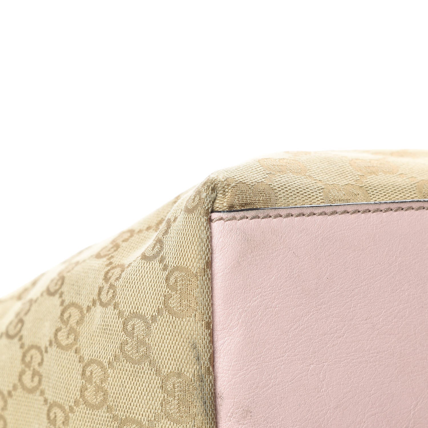 Gucci GG Monogram Medium Web Handle Bucket Tote Pink Blue 12 of 17