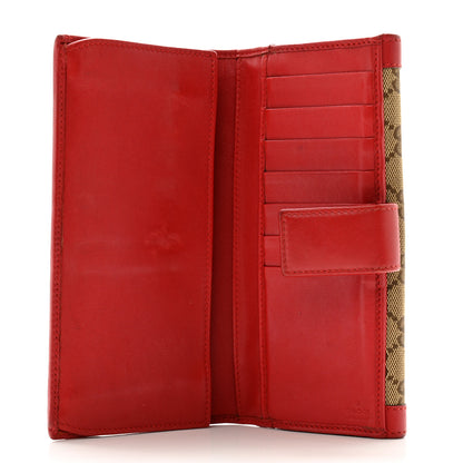 Gucci Monogram Script Continental Wallet Red 5 of 10