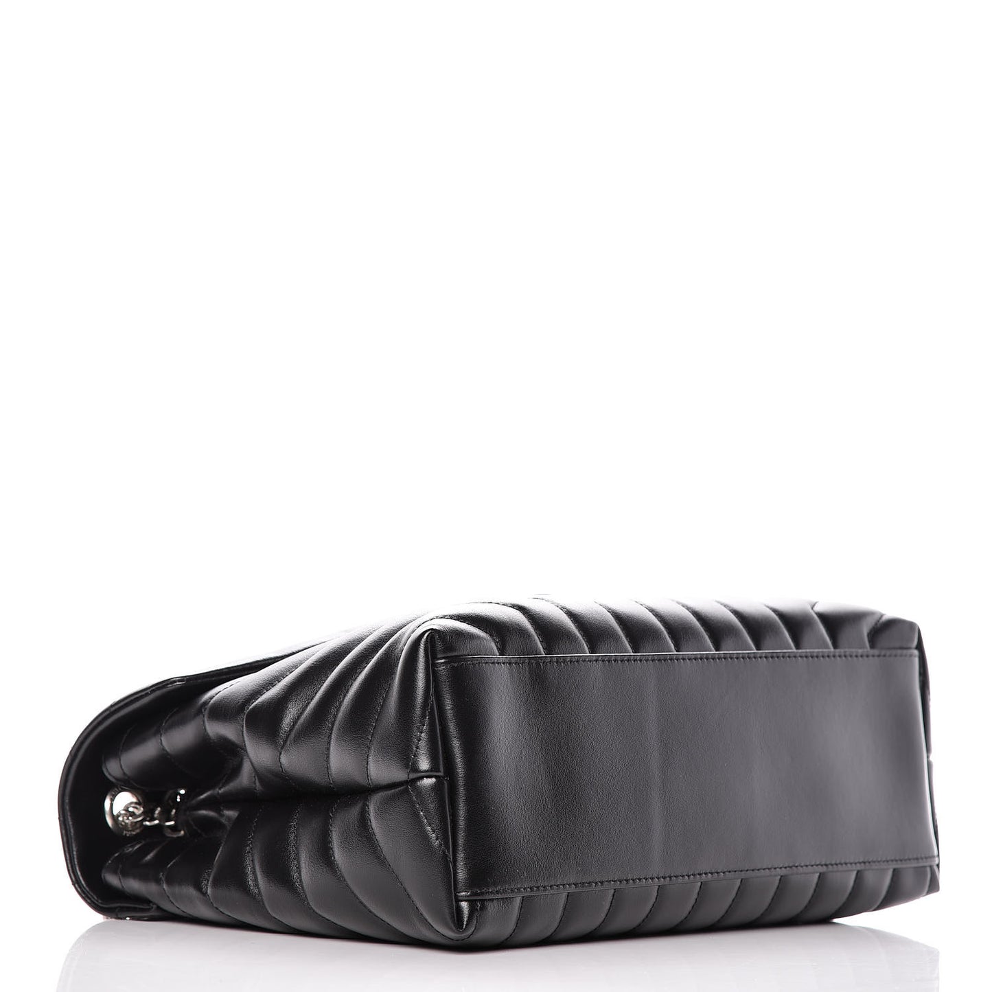Calfskin Y Quilted Monogram Medium Loulou Chain Satchel Black