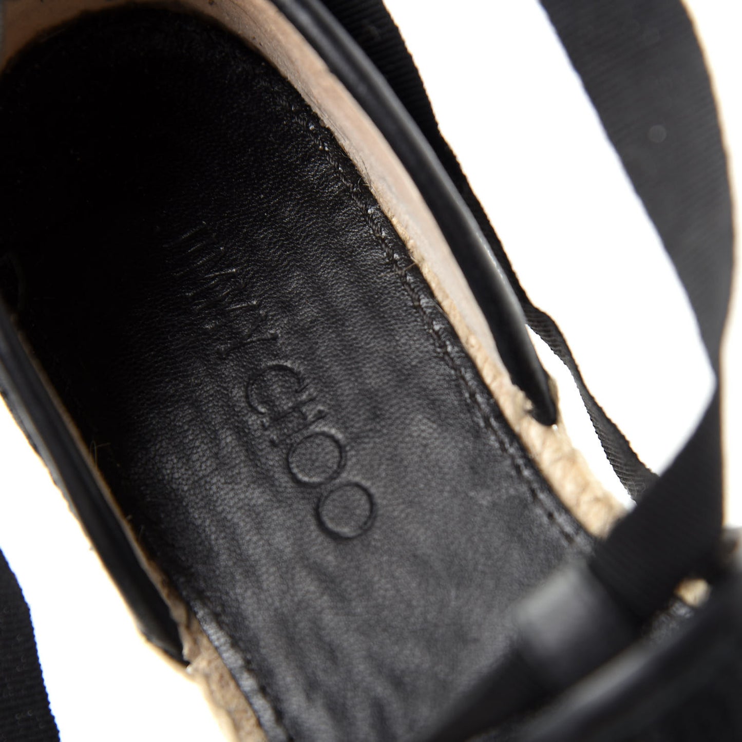 Embroidered Lace Dolphin Espadrille Flats 37 Black
