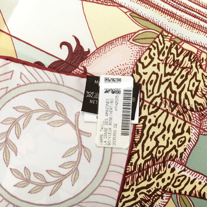 Hermes Silk La Danse Des Amazones Scarf 90 Vieux Rose Vert 4 of 4