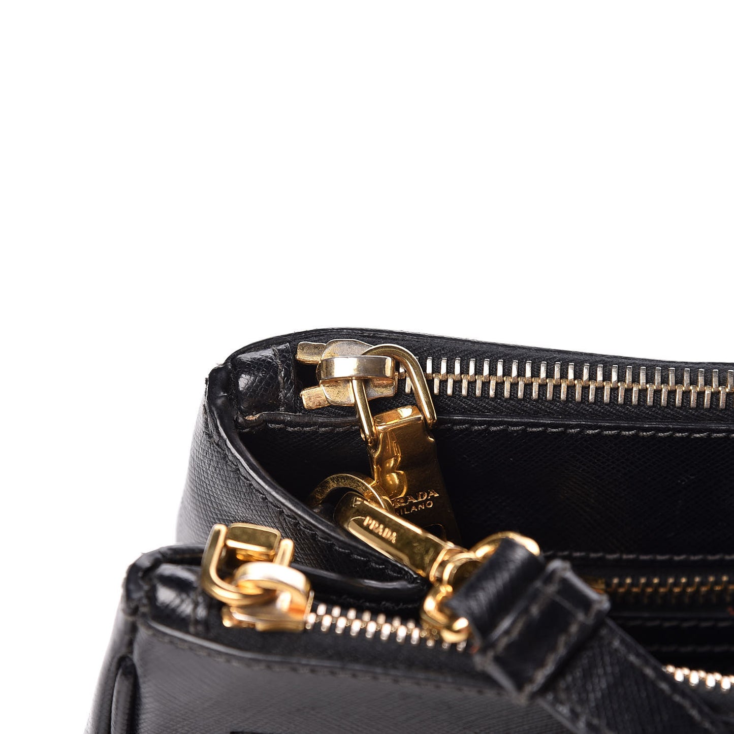 Saffiano Small Galleria Double Zip Tote Black