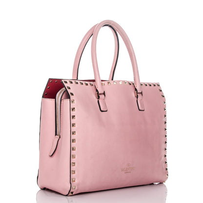 Valentino Garavani Vitello Small Rockstud Top Handle Tote Rose 3 of 7