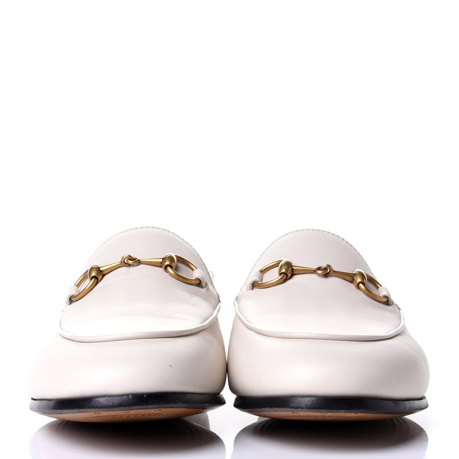 Gucci Lambskin Womens Brixton Horsebit Loafers 36 Mystic White 2 of 4