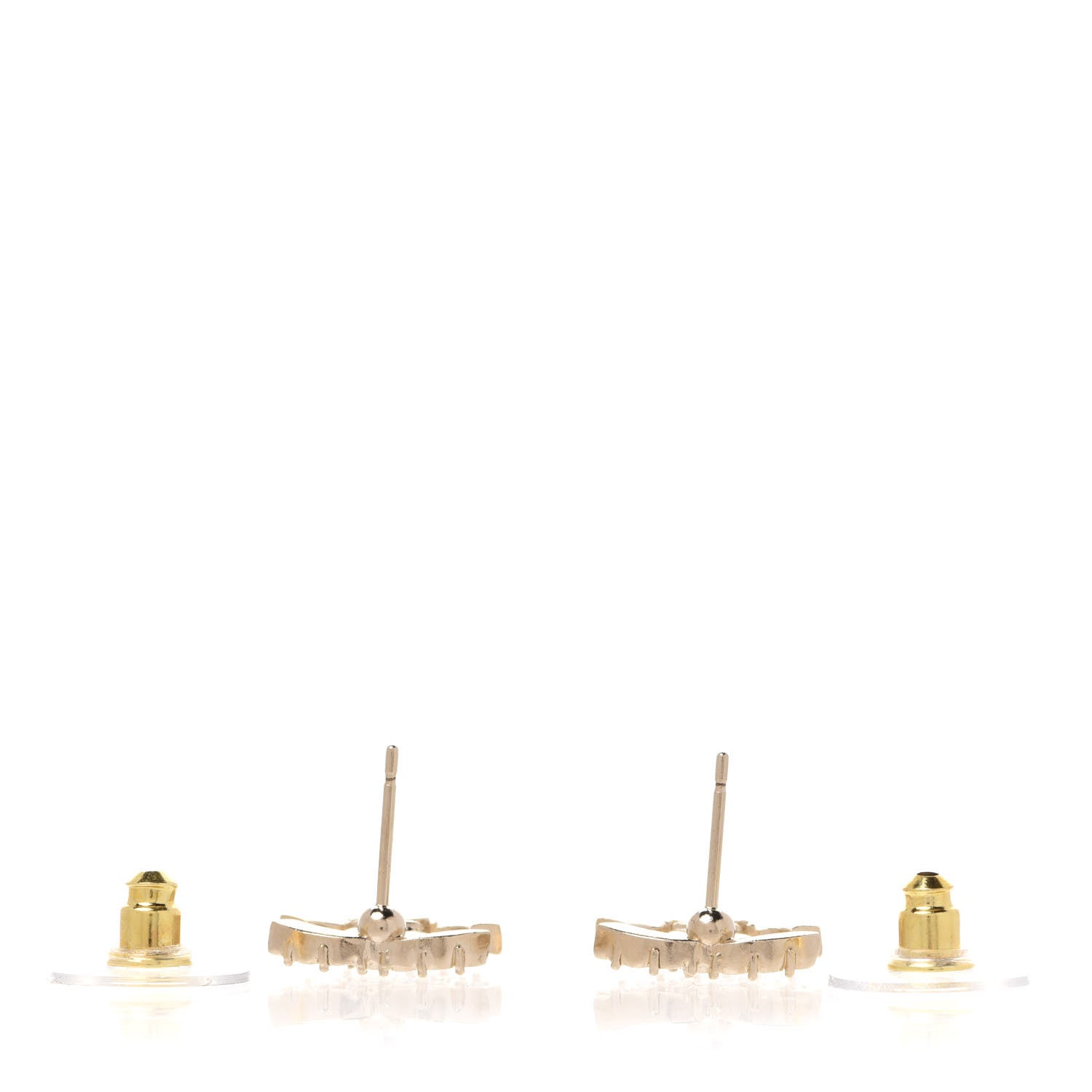 Chanel Crystal Studded CC Earrings Gold 3 of 5
