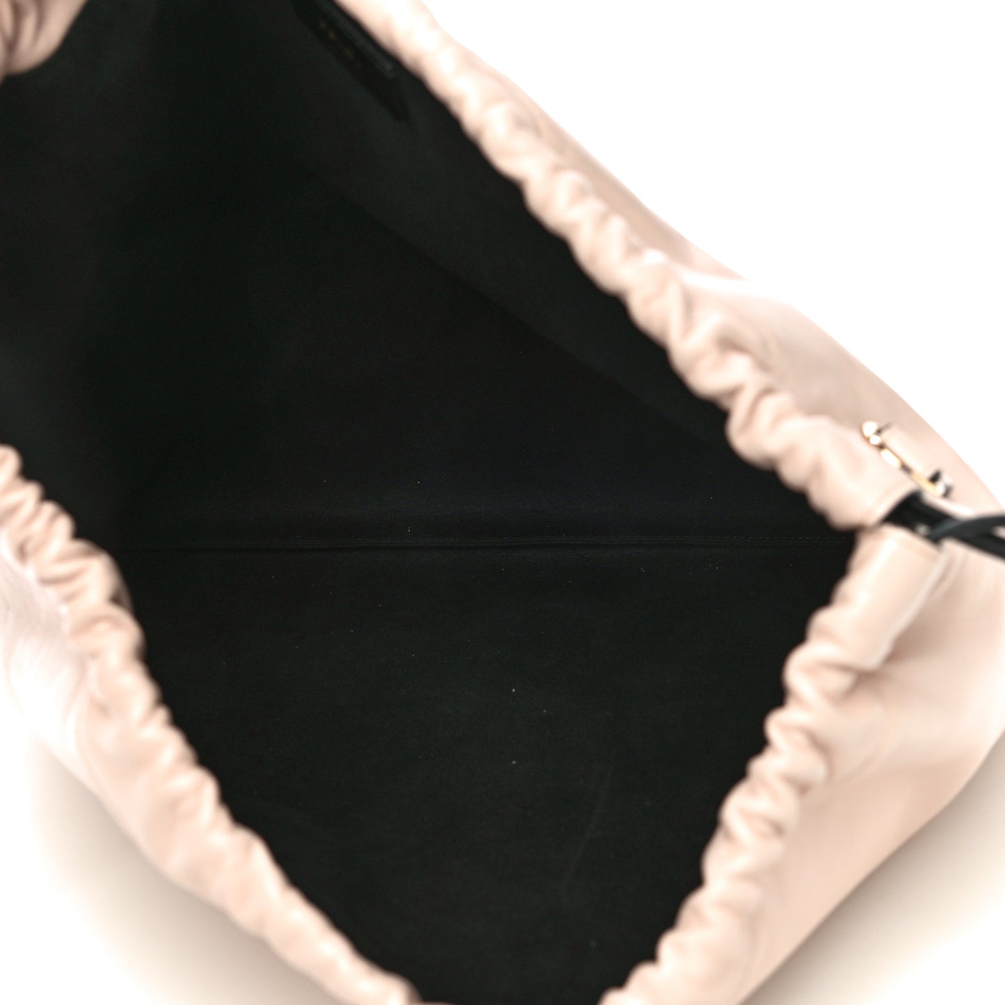 Soft Nappa Logo Medium Drawstring Pouch Bag Rosa Quarzo Black