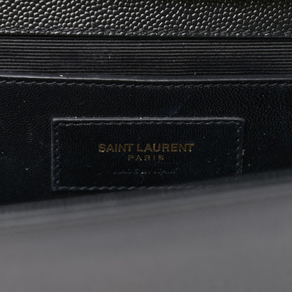 Saint Laurent Grain De Poudre Medium Classic Monogram Kate Satchel Black 5 of 10