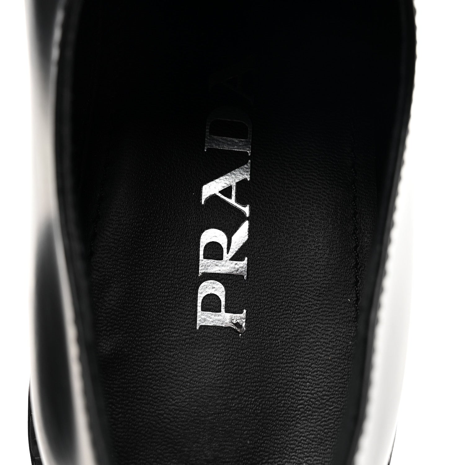 Prada Spazzolato Metal Triangle Logo 50mm Loafers 36 Black 8 of 10
