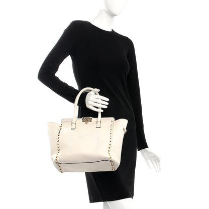 Valentino Garavani Vitello Rockstud Double Handle Tote Ivory 2 of 15