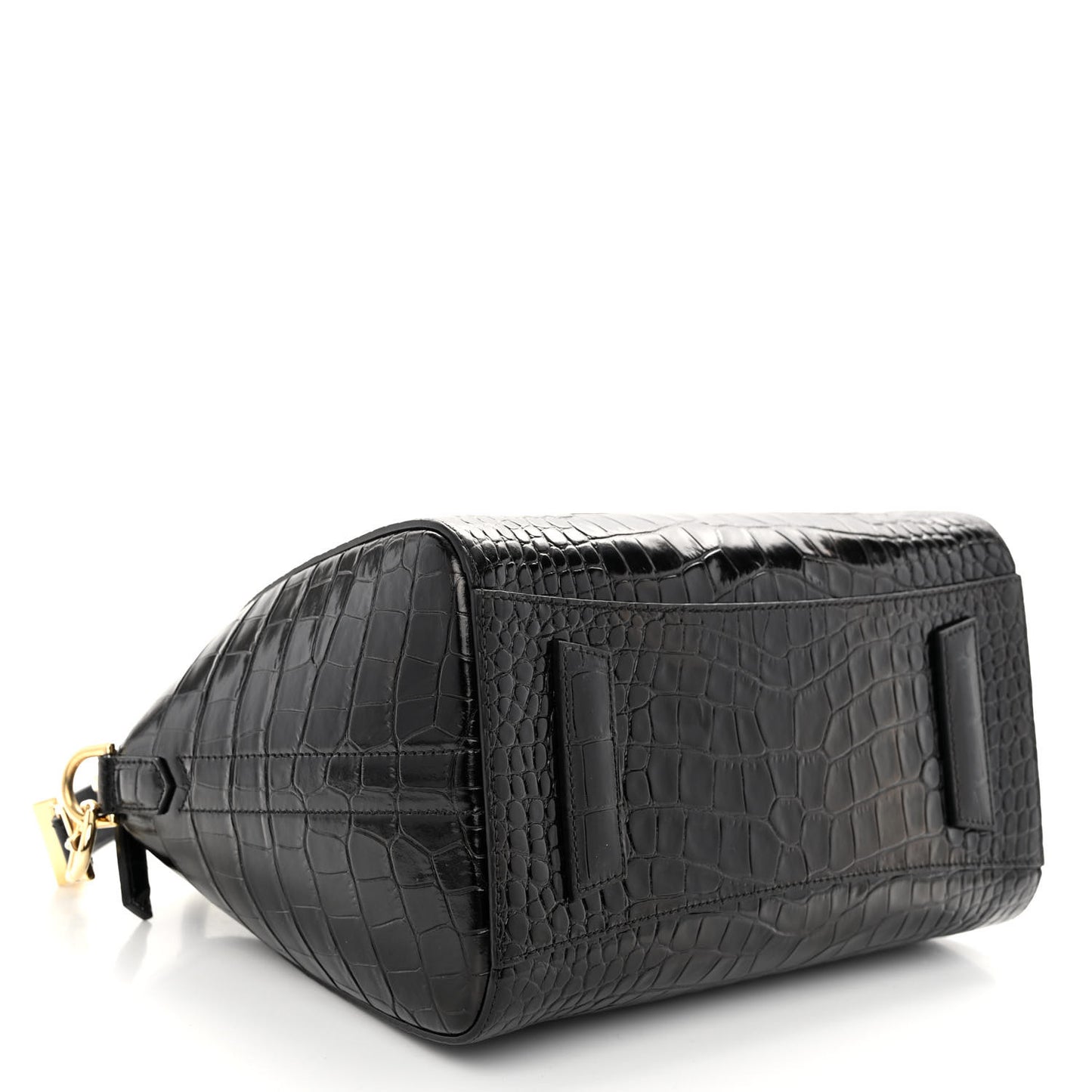 Calfskin Crocodile Embossed Small Antigona Black
