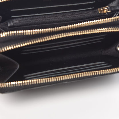 Chanel Caviar Quilted Large Gusset Double Zip Around Wallet Black 5 of 10