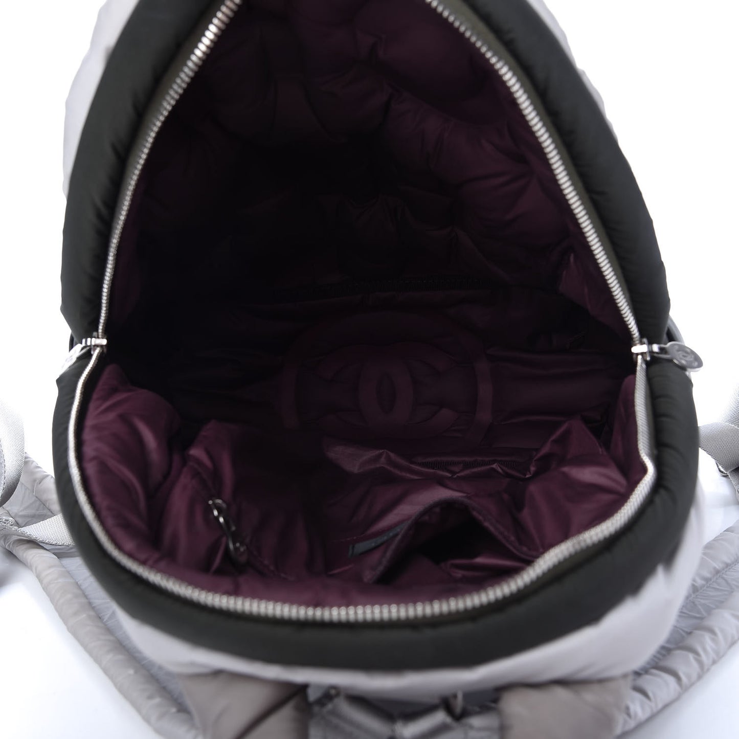 Nylon Embossed Small Doudoune Backpack Black Grey White