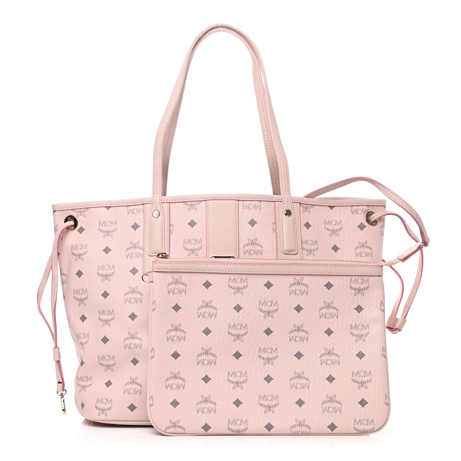 MCM Visetos Medium Liz Reversible Shopper Tote Powder Pink 1 of 16