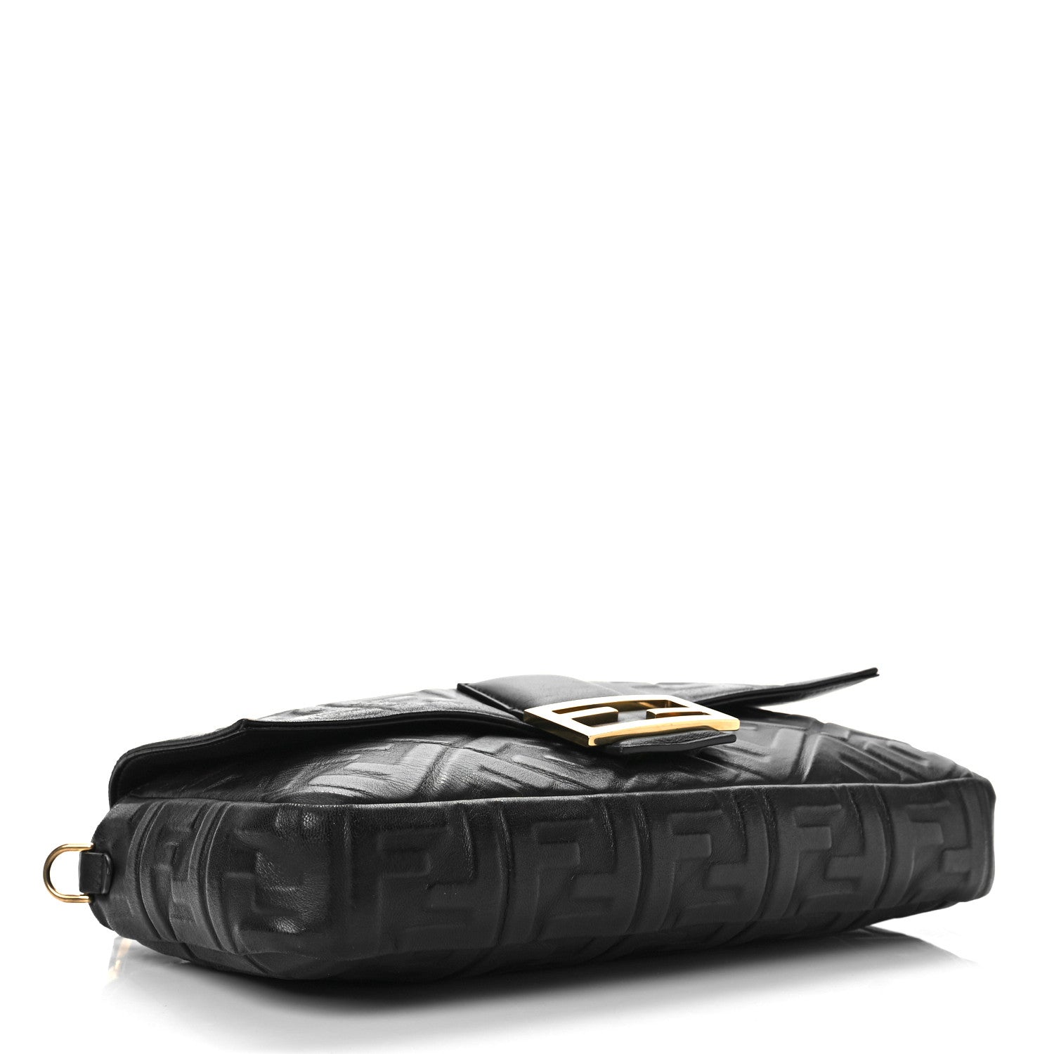Fendi Nappa FF 1974 Embossed Large Baguette Black 4 of 10