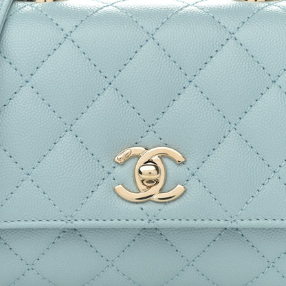 Chanel Caviar Quilted Extra Mini Coco Handle Flap Light Blue 8 of 11