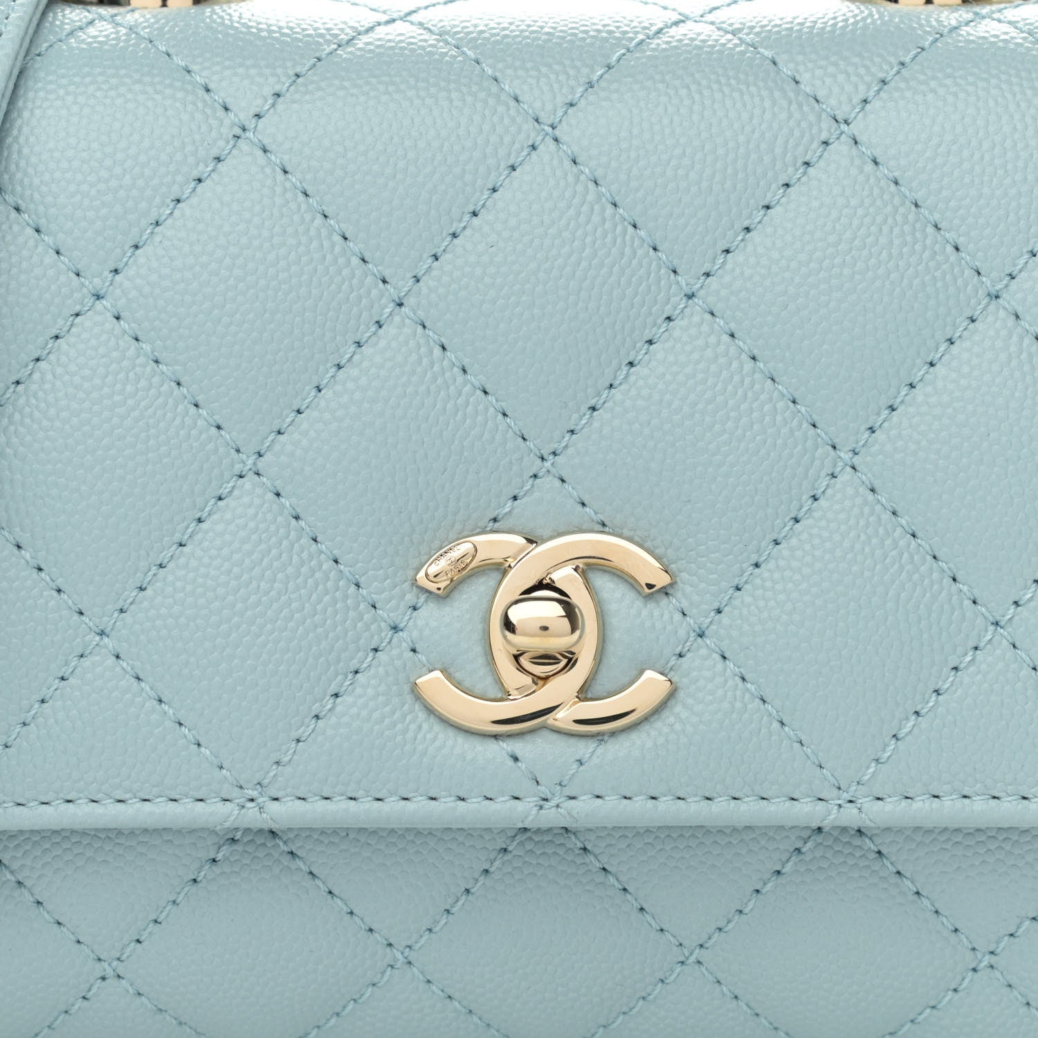 Chanel Caviar Quilted Extra Mini Coco Handle Flap Light Blue 8 of 11