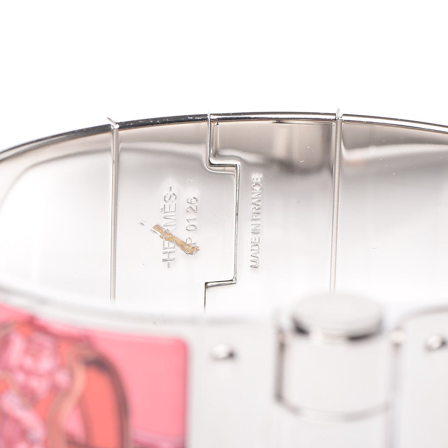 Enamel Printed Wide Charniere Brides2 Hinged Bracelet S Rose Couture
