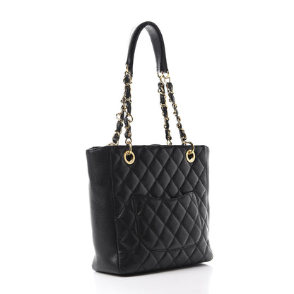 Chanel Caviar Quilted Petit Shopping Tote PST Black 3 of 10