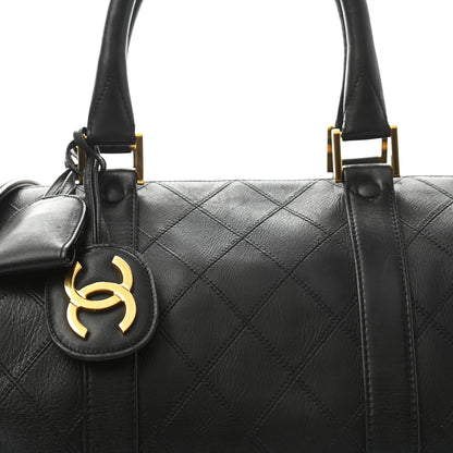 Chanel Calfskin Stitched CC Boston Black 7 of 12