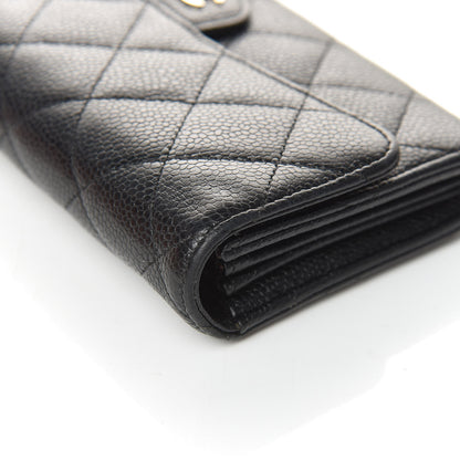 Chanel Caviar Quilted Large Gusset Flap Wallet Black 12 of 13
