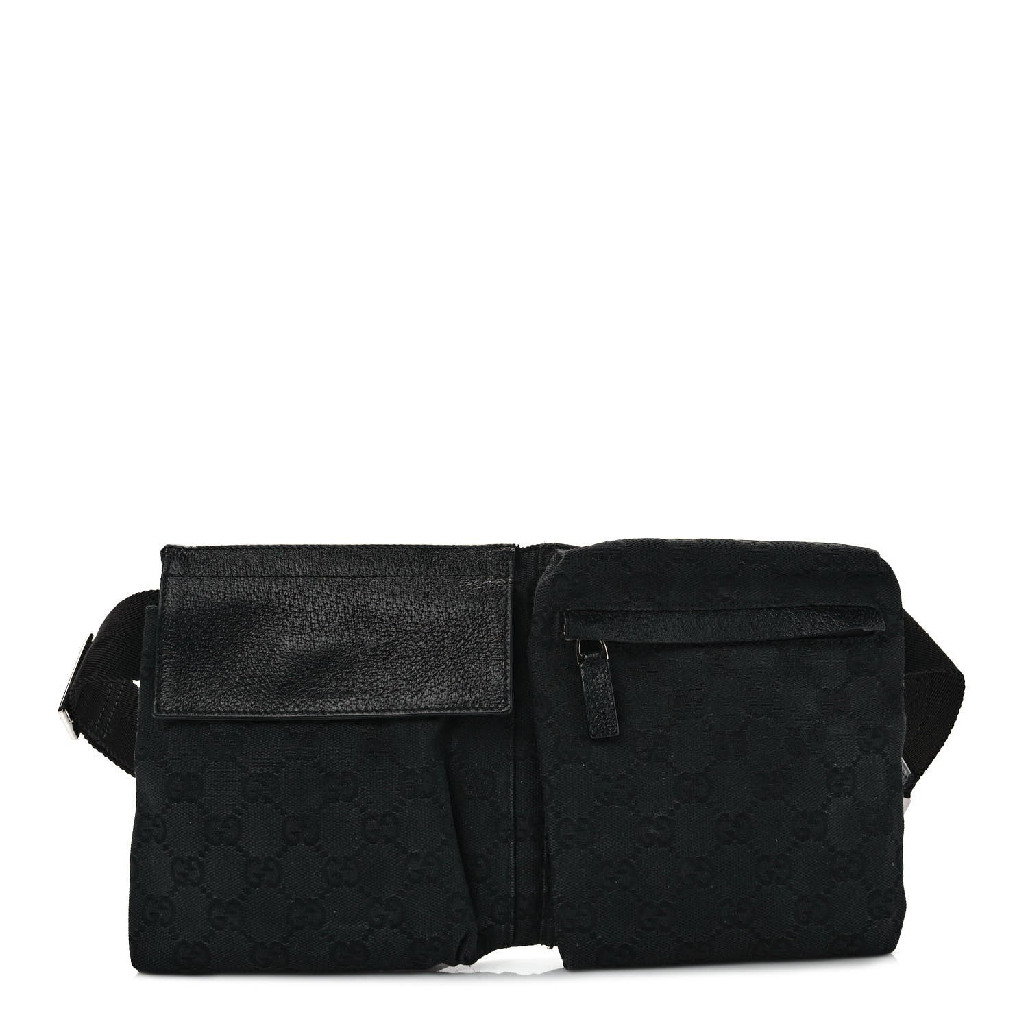 Gucci GG Monogram Double Pocket Belt Bag Black 1 of 9