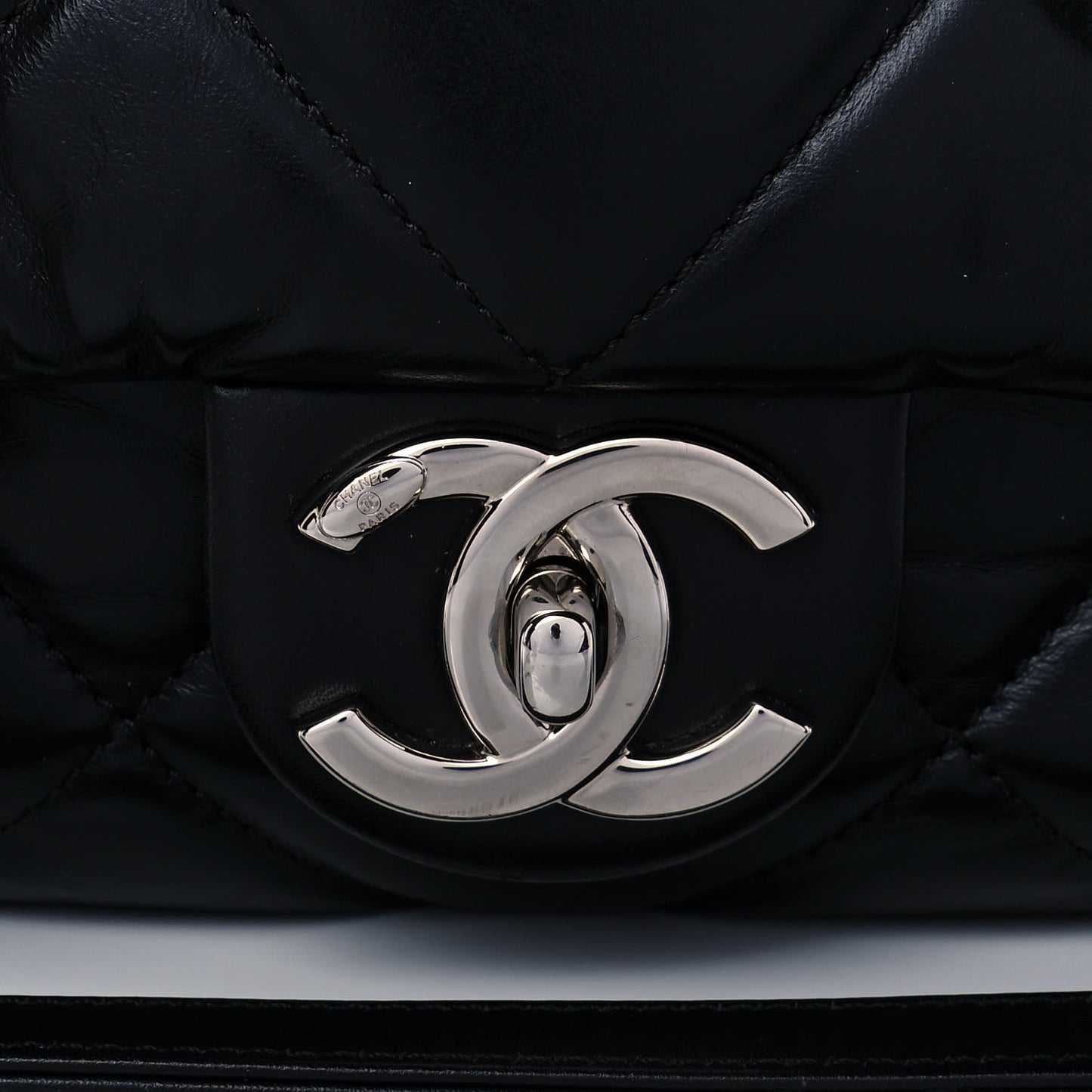 Aged Calfskin Quilted Small Express Bowling Bag Black