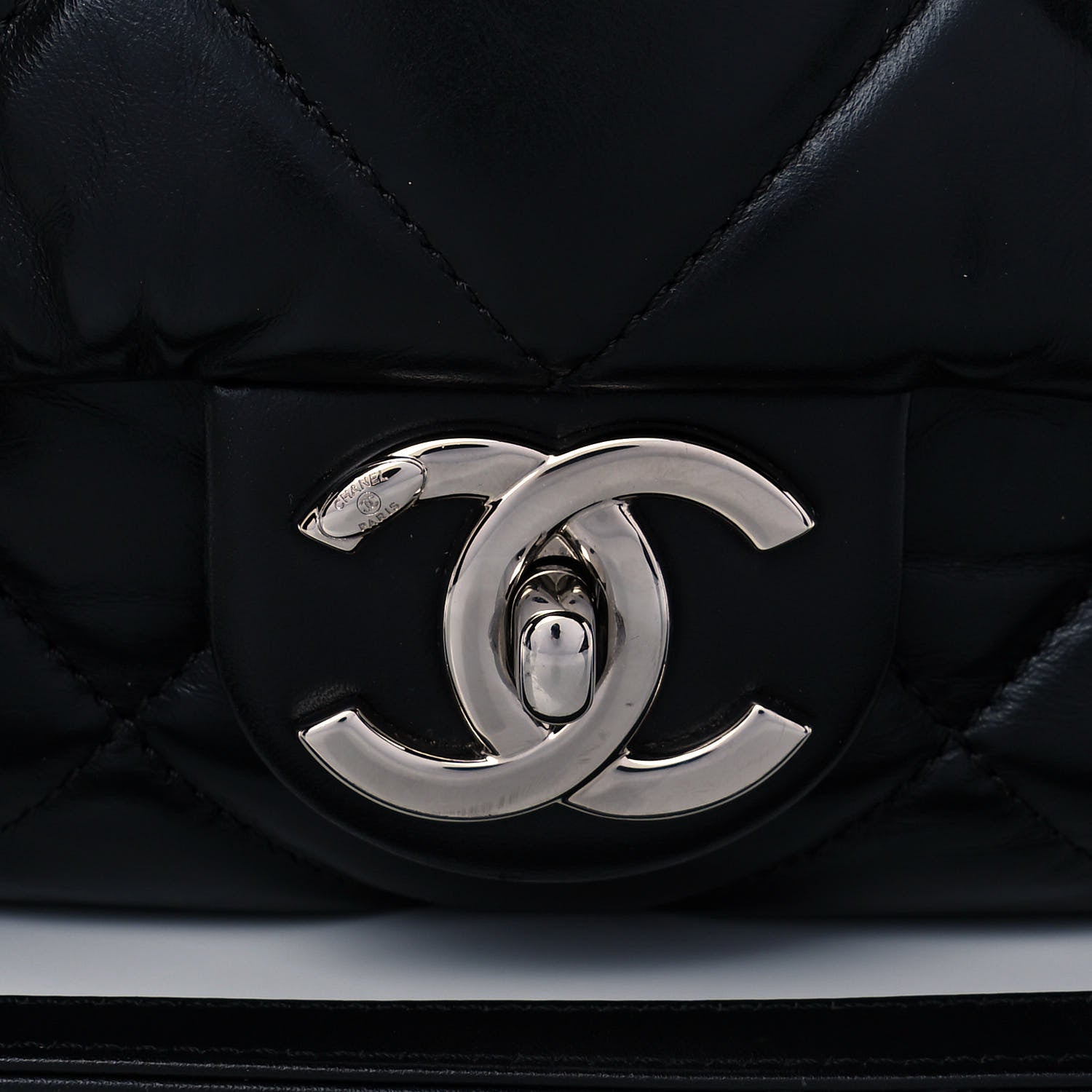 Chanel Aged Calfskin Quilted Small Express Bowling Bag Black 9 of 15