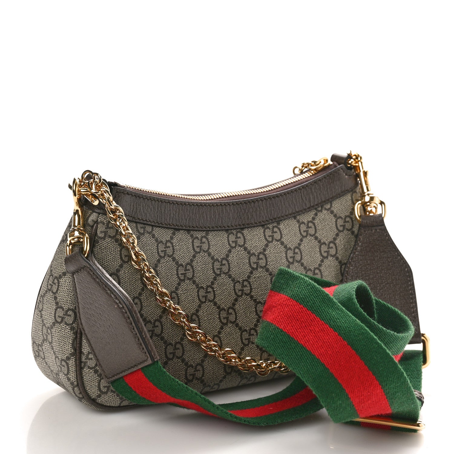 Gucci GG Supreme Monogram Textured Dollar Calfskin Web Small Ophidia GG Handbag Beige Ebony New Acero 2 of 10