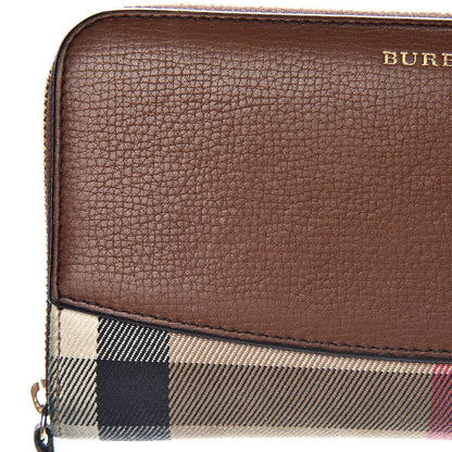 Burberry Calfskin House Check Elmore Zip Around Wallet Tan 8 of 12