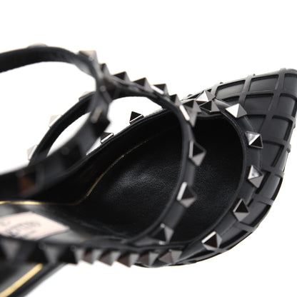 Valentino Garavani Calfskin Nappa Boudoir Rockstud Ankle Strap 100mm Pumps 38 Black 11 of 12