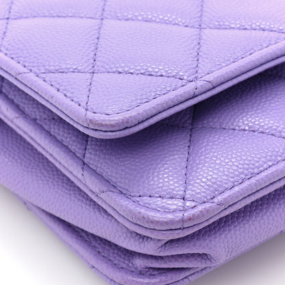 Chanel Caviar Quilted Wallet On Chain WOC Purple 13 of 15