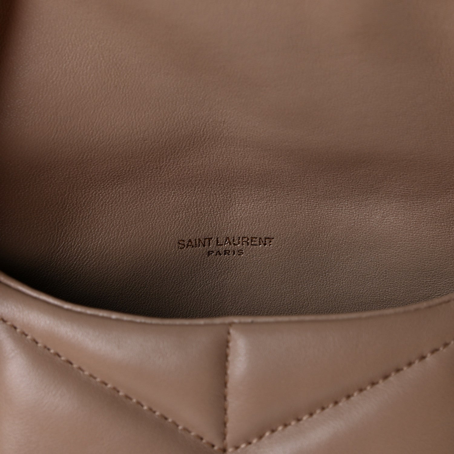 Saint Laurent Lambskin Quilted Toy Loulou Puffer Monogram Chain Satchel Nude Powder 4 of 6