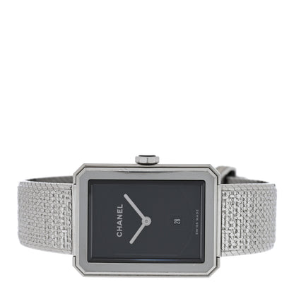 Chanel Stainless Steel 26mm Boy-friend Tweed Quartz Watch Black 2 of 5