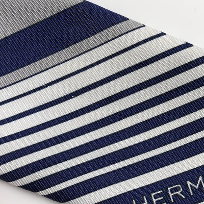 Hermes Silk Ex-Libris Twilly White Marine Gris 6 of 6