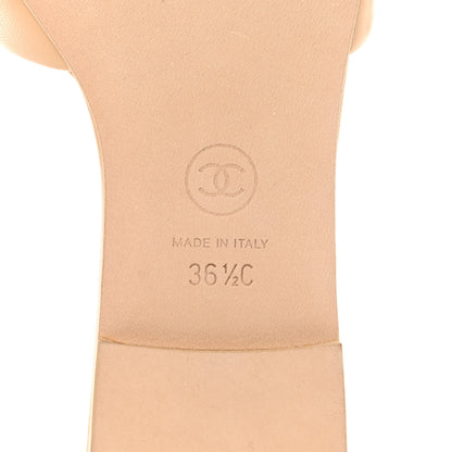Chanel Lambskin Pearl CC Sandals 36.5 Beige 6 of 10