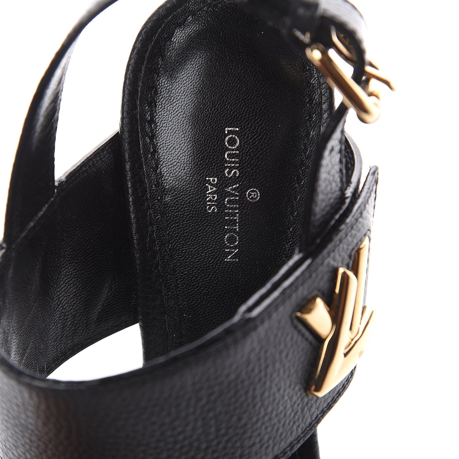 Louis Vuitton Grained Calfskin Horizon Platform Sandals 35.5 Black 7 of 8