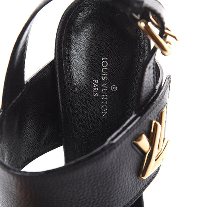 Louis Vuitton Grained Calfskin Horizon Platform Sandals 35.5 Black 7 of 8