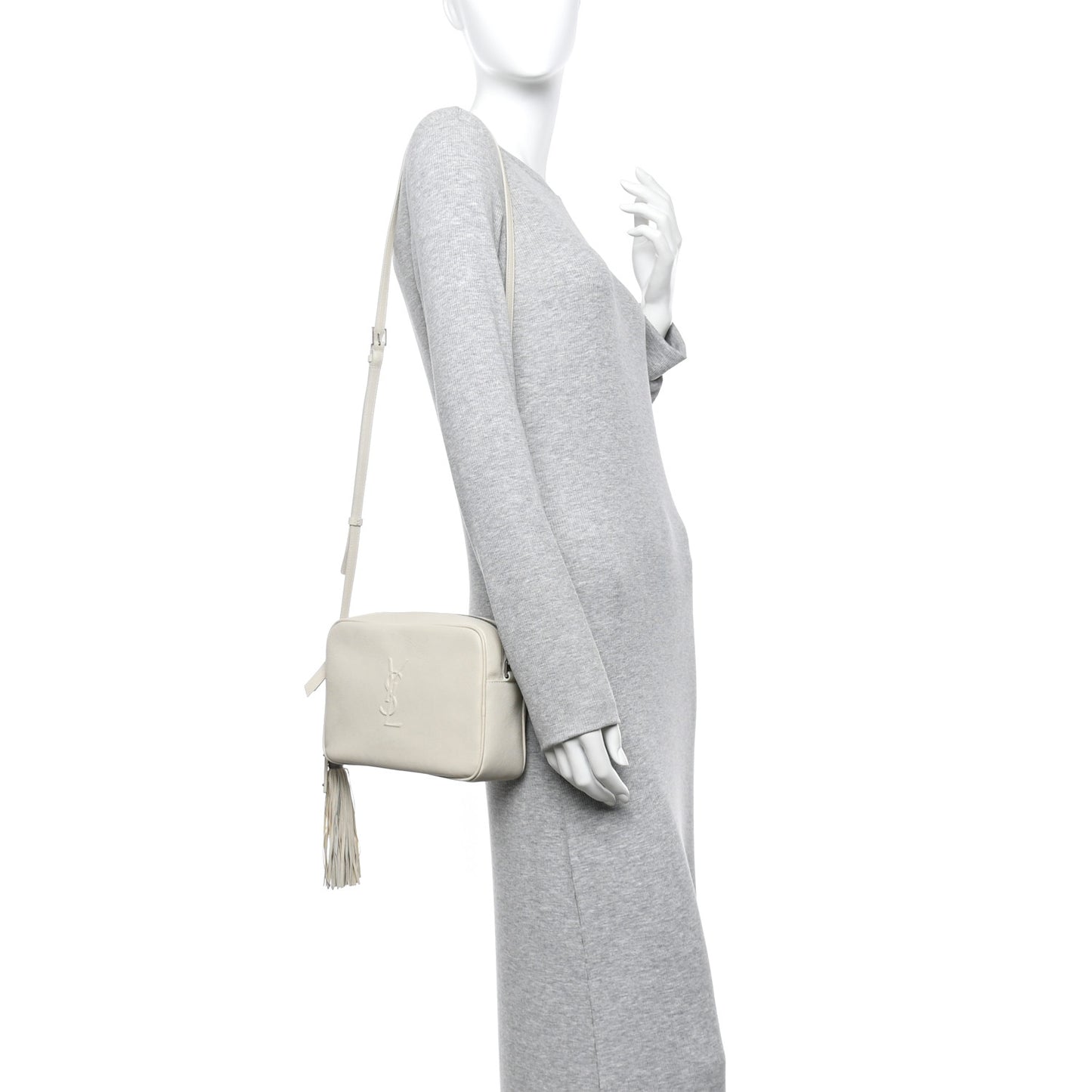 Lambskin Monogram Small Lou Camera Bag White