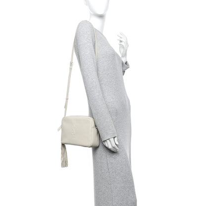 Saint Laurent Lambskin Monogram Small Lou Camera Bag White 2 of 10