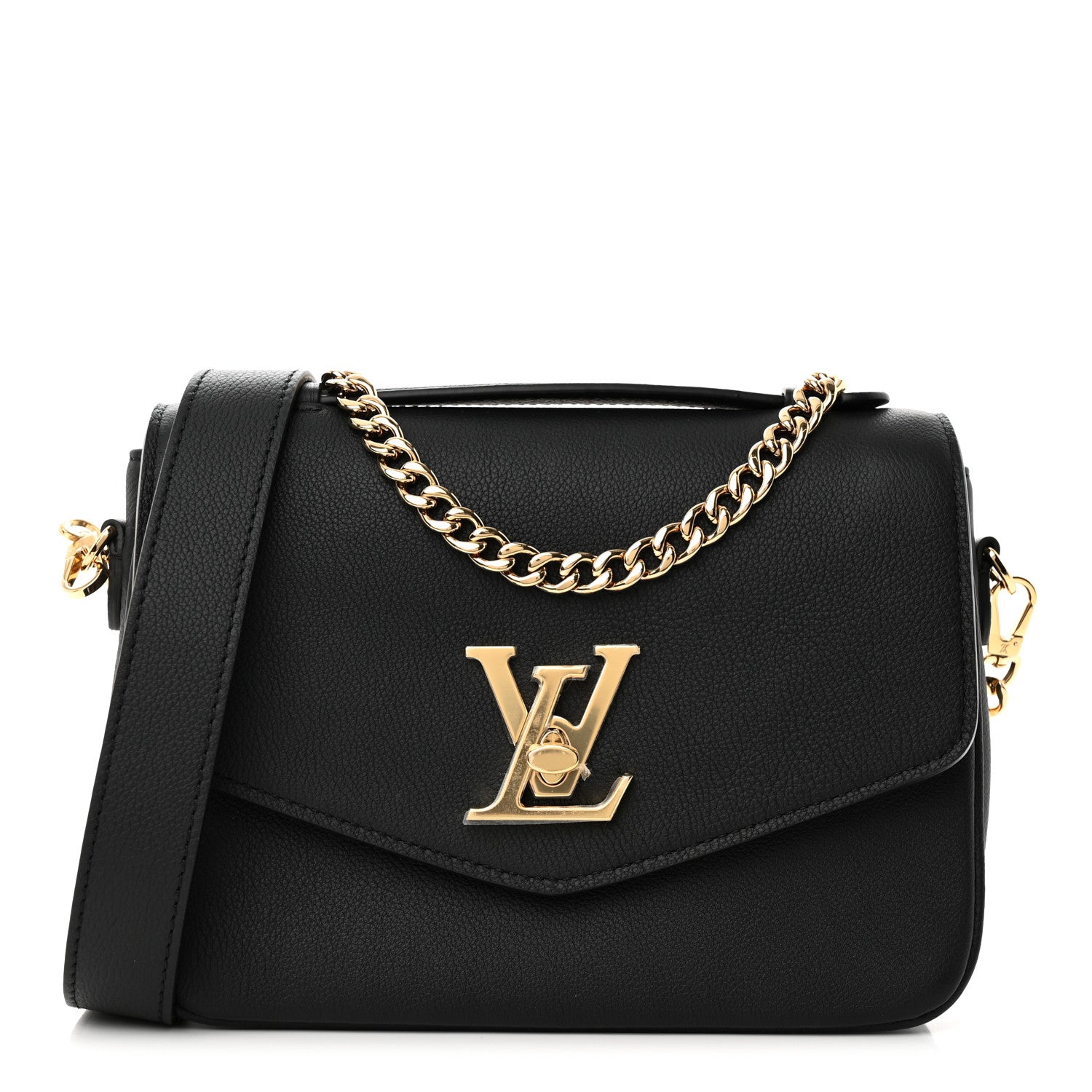 Louis Vuitton Grained Calfskin Lockme Oxford Black 1 of 13