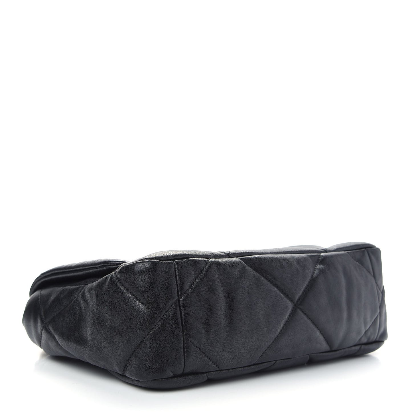 Shiny Goatskin Quilted Medium Chanel 19 Flap Black