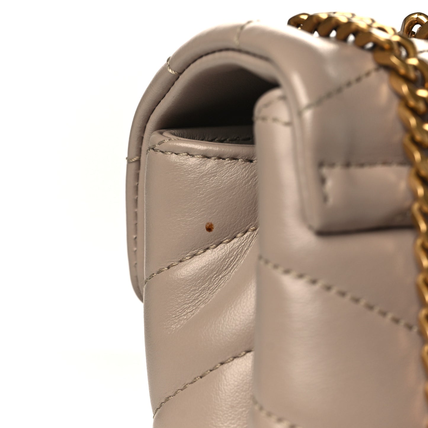 Calfskin Y Quilted Monogram Small Loulou Chain Satchel Dark Beige