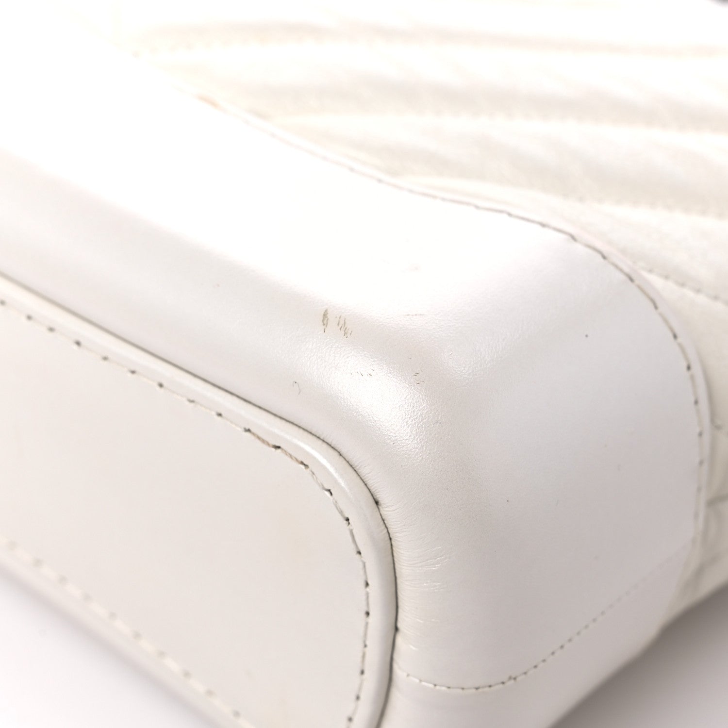Chanel Aged Calfskin Chevron Quilted Small Gabrielle Hobo White 9 of 17