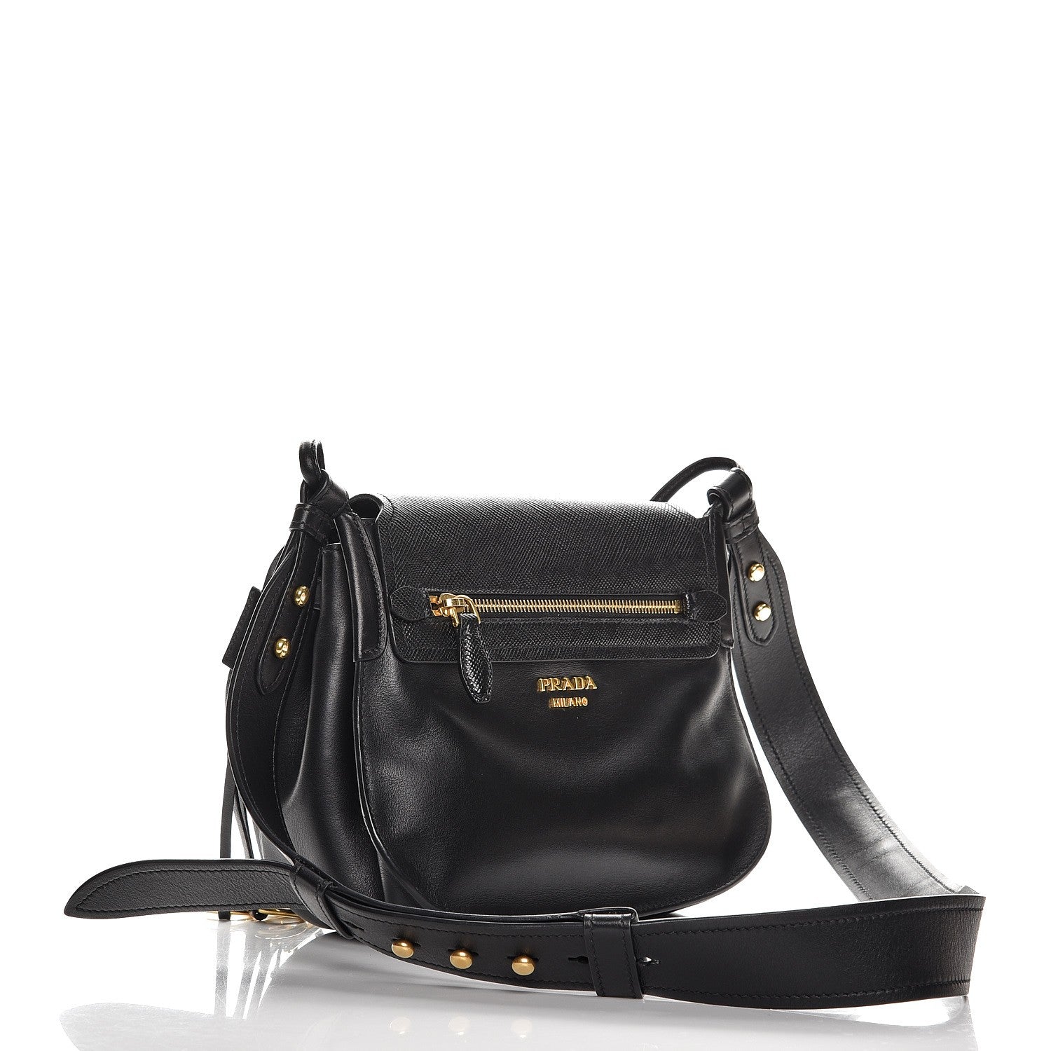 Prada Saffiano Cuir Calf Corsaire Bag Nero Black 3 of 7