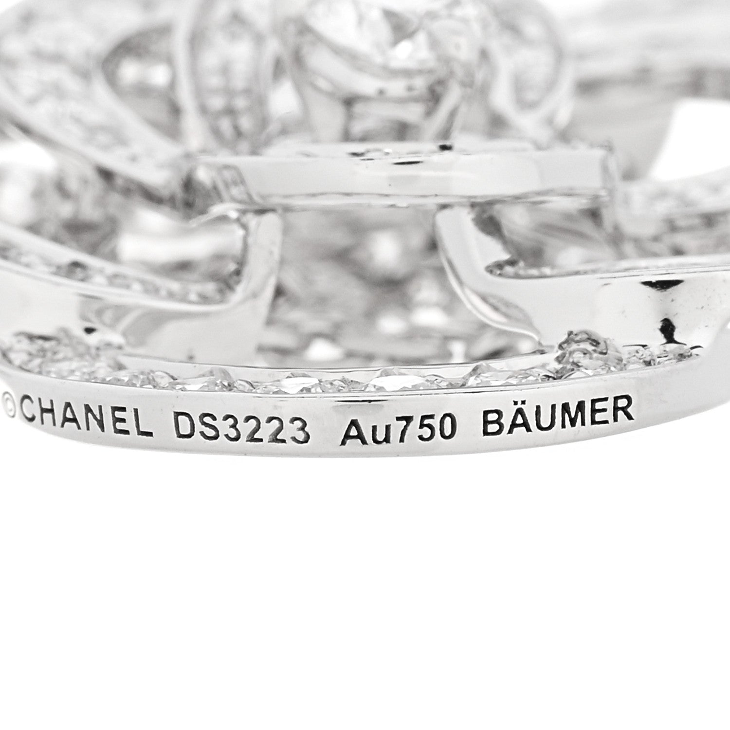 Chanel 18K White Gold Diamond Small Fil De Camelia Pendant Necklace 6 of 8