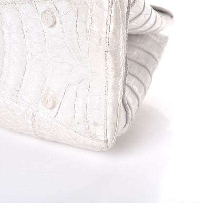 Nancy Gonzalez Metallic Crocodile Tote Light Silver 13 of 13