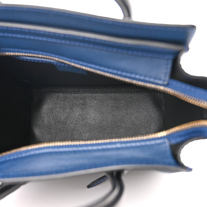 Celine Smooth Calfskin Nano Luggage Ocean Blue Black 4 of 10
